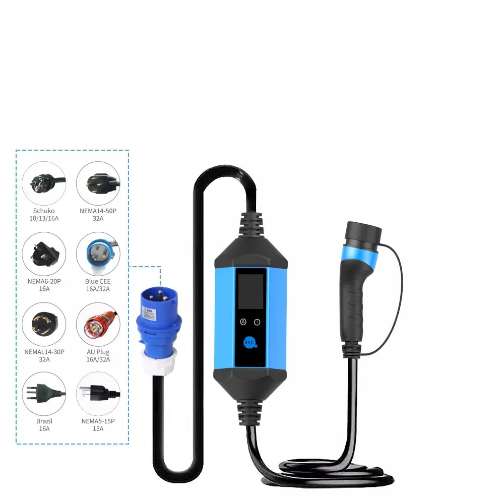 Fisher 22kw 32A Type 2 Portable Ev Charger AC Portable Ev Charging Box ...