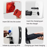 Load image into Gallery viewer, 22kW Portable EV Wallbox With APP Control Type 2 32A IP65 Waterproof Wall-Mounted Home Car Mini Charger Station