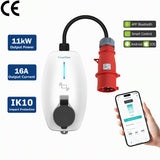 Load image into Gallery viewer, 11KW Mini Portable EV Charging Station 16A Type2 Type A+DC 6mA IEC 62196 Wall-mounted Electric Car Charger with 0.5M Cable