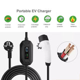 Load image into Gallery viewer, 16a  TPU Type 2 to Type 2 EV Charging Cable with Portable EV Charger Type 2 with Red CEE Plug