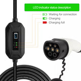 Load image into Gallery viewer, 3.5KW 16A Home EV Charger Level 2 Type 2 or Type 1 Plug Electric Vehicle Car Charging Station EV Portable Charger